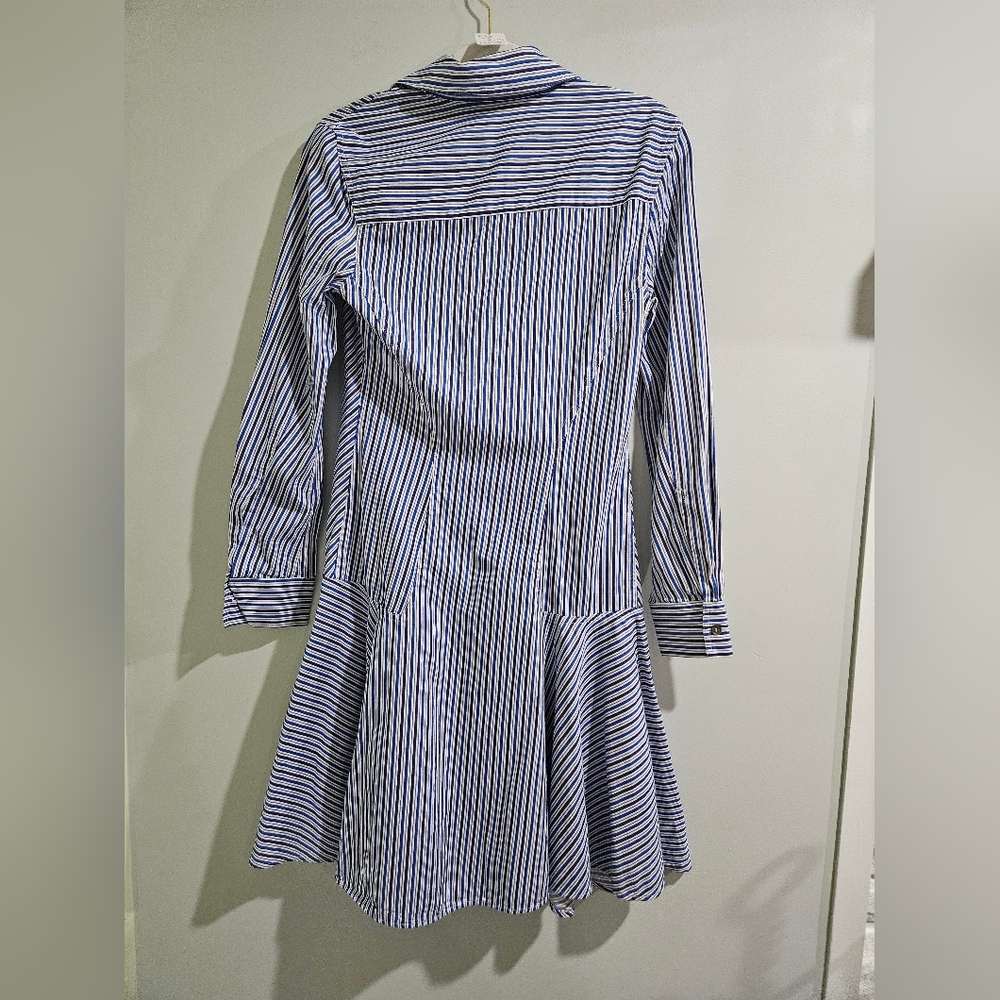Derek Lam Striped Button Down Collared Shirt Dres… - image 4